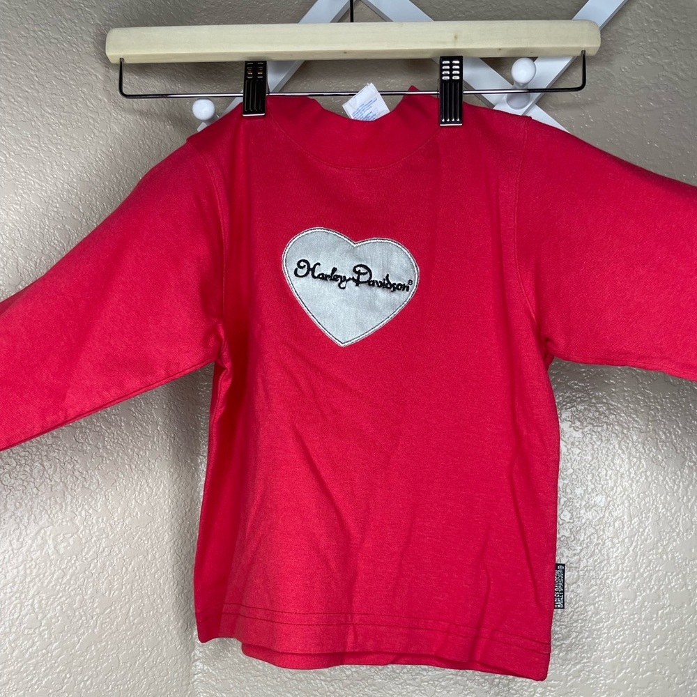 Vintage Harley Davidson Heart Graphic Shirt Size 3T NEW Bikercore 2000s Y2K